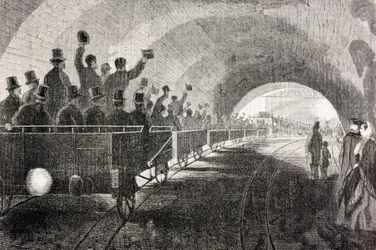 Trial Run of Train in London Underground in 1862, from 